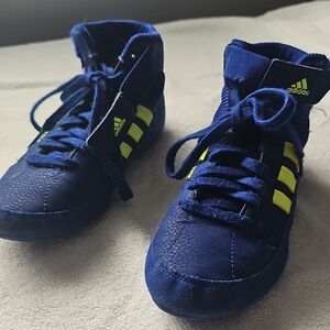 Adidas HVC 2 Wrestling Shoes Royal Blue and Yellow Sneakers Youth Size 3